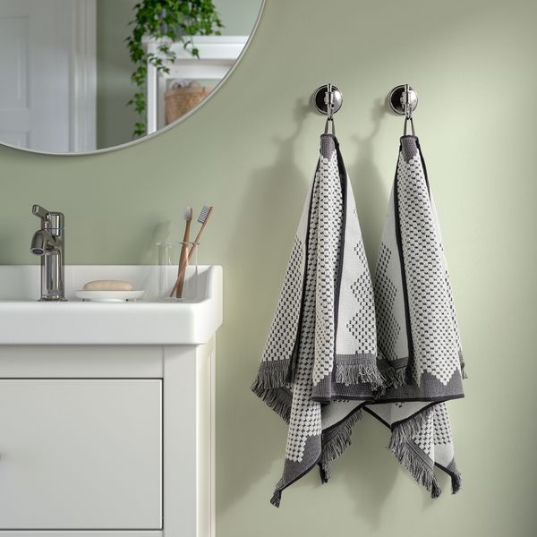 Полотенце, белый, серый, 50x100 см IKEA FHATTEFJÄLL ХАТТЕФЬЕЛЛЬSTARR 805.712.27 - фото 5