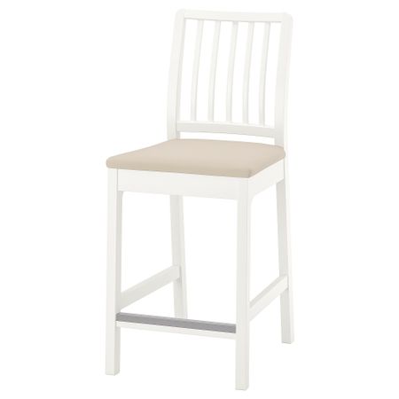 Стул барный, белый, Hakebo бежевый, 62 см IKEA EKEDALEN ЛЕН ЭКЕДАЛЕН 794.294.66