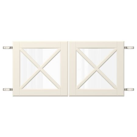 Стеклянная дверца с петлями, 80x40 см, белый с оттенком IKEA BODBYN БУДБИН 694.701.35