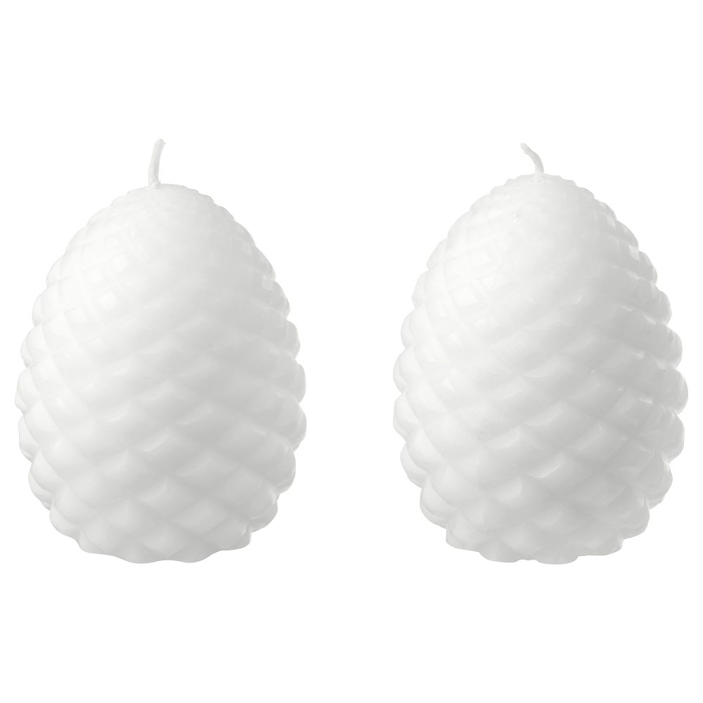 Неароматическая свеча формовая ВИНТЕР 2018, шишка, белый (8 см) - схема-чертеж с размерами