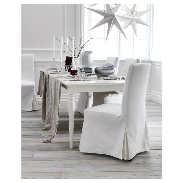 Стул с длинным чехлом ХЕНРИКСДАЛЬ, дуб, Блекинге белый - фото 6