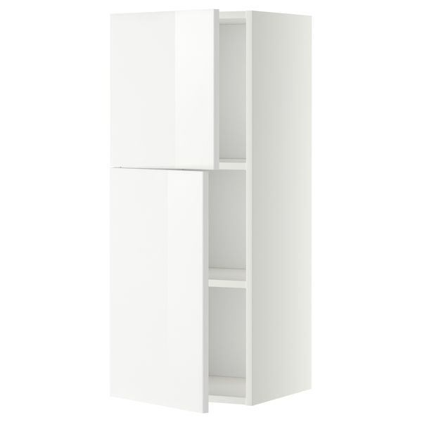 Навесной шкаф с полками, 2 дверцы, белый, Ringhult белый, 40x100 см IKEA METOD МЕТОД 794.687.16 - фото 1