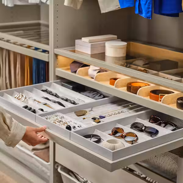 KOMPLEMENT Выдвижная полка+вставка - серо-бежевый/светло-серый 100x58 см - фото 2