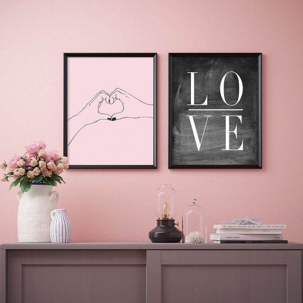 Постер, Сердце 40x50 см IKEA BILD БИЛЬД 704.860.84 - схема-чертеж с размерами