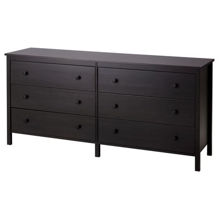 KOPPANG Комод с 6 ящиками - черно-коричневый 172x44x83 см