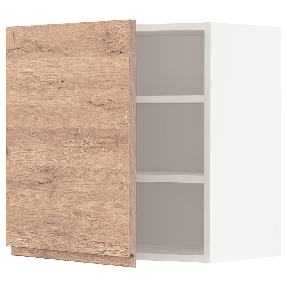 Навесной шкаф с полками, белый/Воксторп под дуб 60x60 см IKEA METOD МЕТОД 994.457.19 - схема-чертеж с размерами