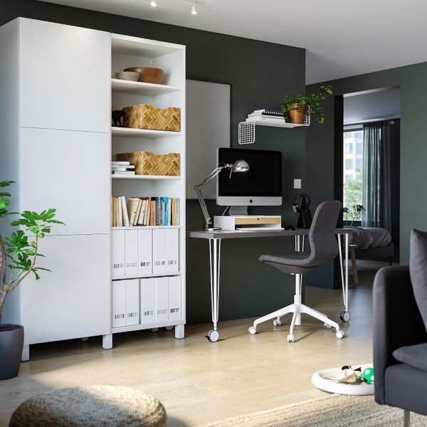 Письменный стол, темно-серый/белый 140x60 см IKEA LAGKAPTEN ЛАГКАПТЕН / KRILLE КРИЛЛЕ 894.170.76 - фото 4