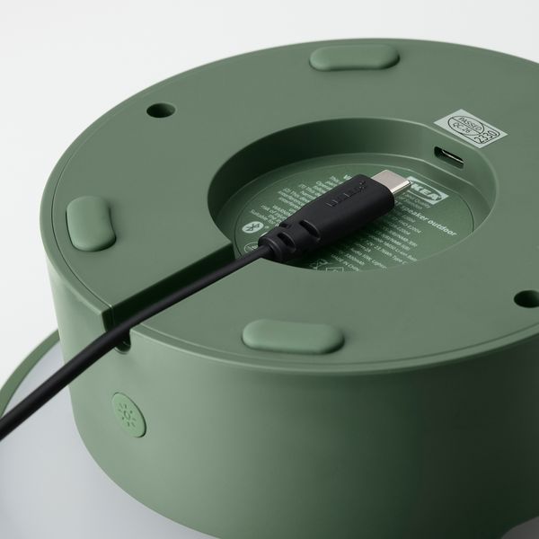Лампа с динамиком bluetooth, для сада, зеленый IKEA VAPPEBY 405.858.44 - схема-чертеж с размерами