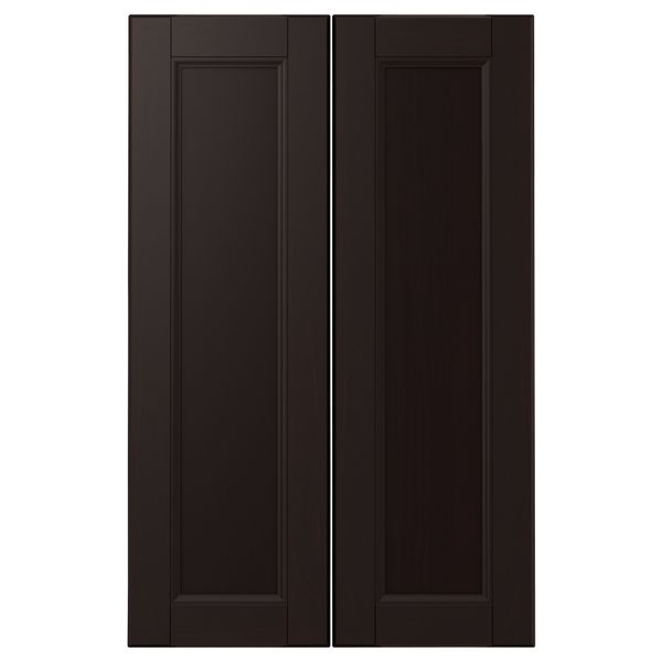 Дверца для напольного углового шкафа, 2 штуки ЛАКСАРБИ, черно-коричневый (25x80 см) - схема-чертеж с размерами