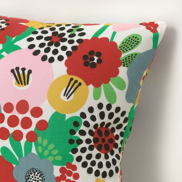 Подушка, разноцветный, цветочный орнамент, 40x40 см IKEA BRUKSVARA 805.734.86 - фото 3