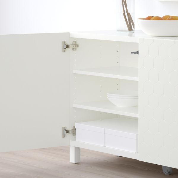 Комбинация для хранения с дверцами, белый/вассвик/стуббарп белый 120x40x74 см IKEA БЕСТО 292.771.54 - фото 4