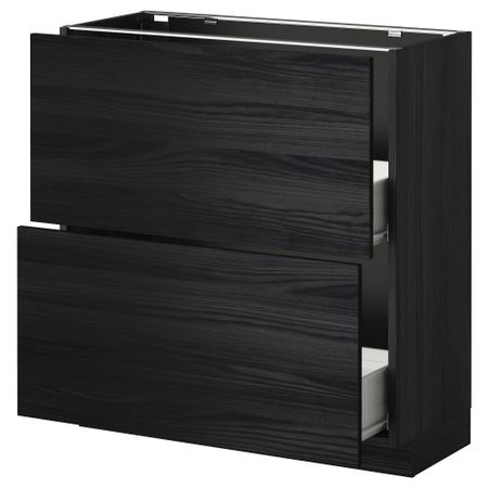 Напольный шкаф с 2 ящиками МЕТОД / ФОРВАРА, черный, Тингсрид черный