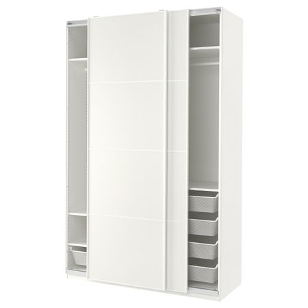 Гардероб, белый 150x66x236 см IKEA PAX ПАКС / MEHAMN МЕХАМН 894.780.79