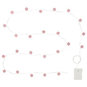 STRÅLA LED гирлянда - конфета с батарейным питанием/красный 2.8 м