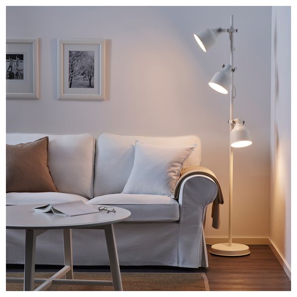 Светильник напольный с 3 лампами ХЕКТАР, белый - схема-чертеж с размерами