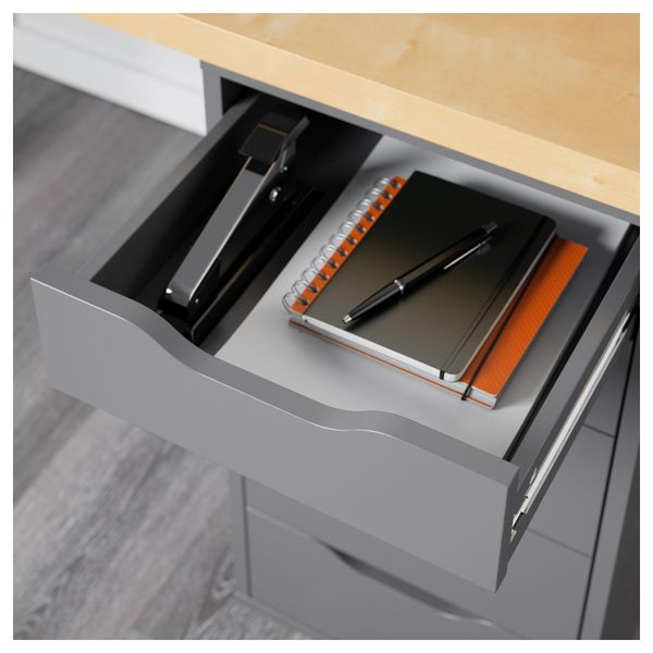 Стол ЛИННМОН / АЛЕКС, береза, серый (120x60 см) - схема-чертеж с размерами