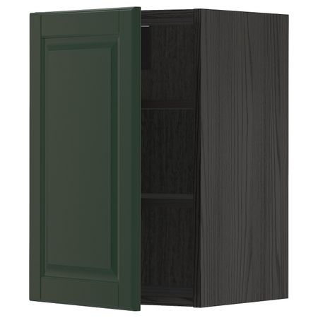 Шкаф навесной с полкой, черный/Будбин темно-зеленый 40x60 см IKEA МЕТОД 293.131.85