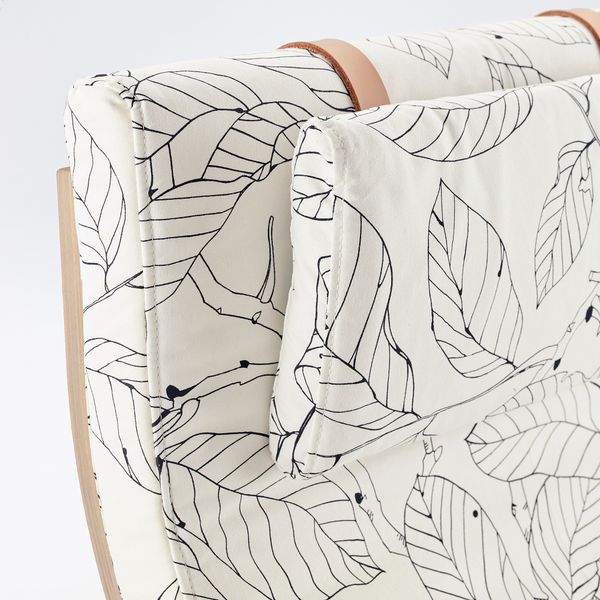 Кресло ПОЭНГ, дубовый шпон, беленый, Висланда черный/белый - фото 2