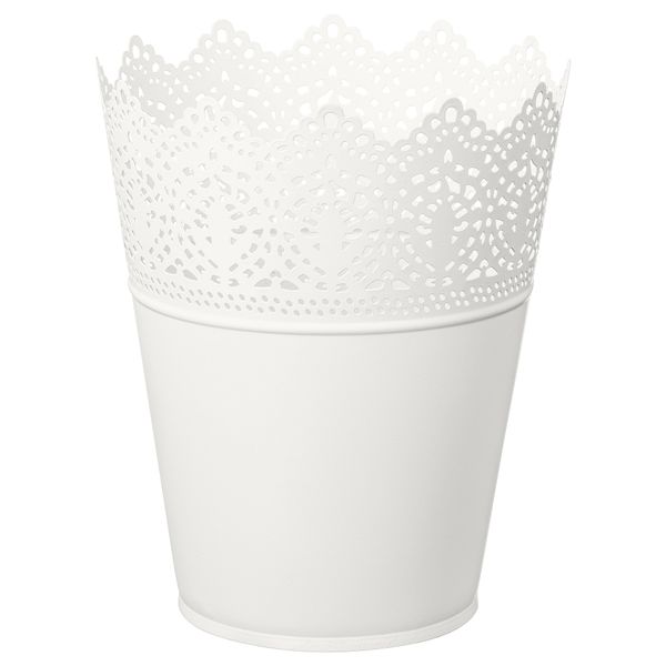 Кашпо СКУРАР, д/дома/улицы, белый с оттенком (12 см) - фото 1