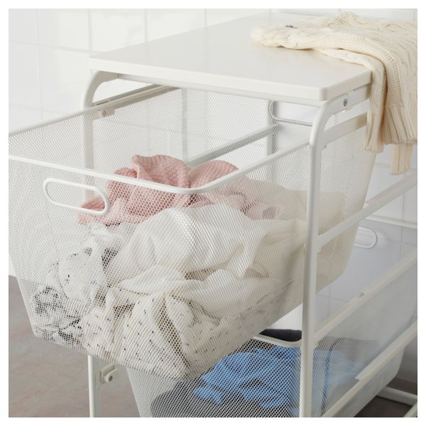 Рама, 2 сетчатые корзины, верхняя полка АЛЬГОТ, белый (41x60x75 см) - фото 4