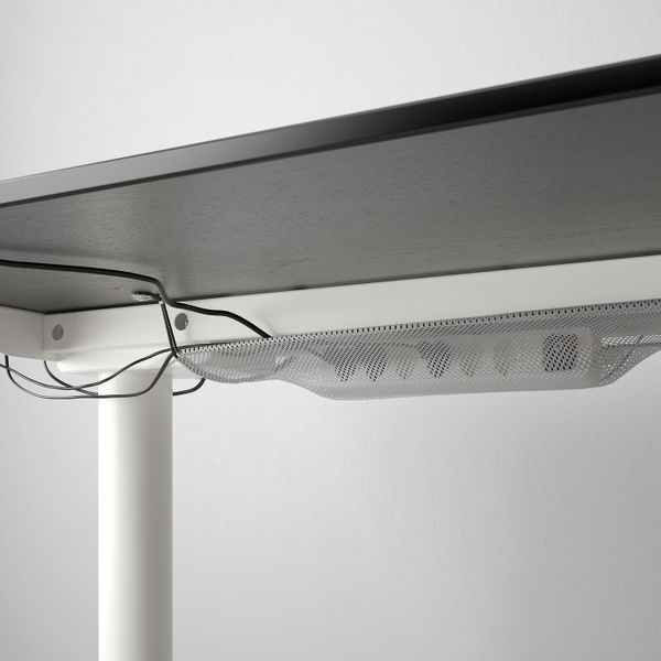 Стол/трансф, ясеневый шпон, черная морилка/белый 160x80 см IKEA BEKANT БЕКАНТ 392.818.48 - фото 5