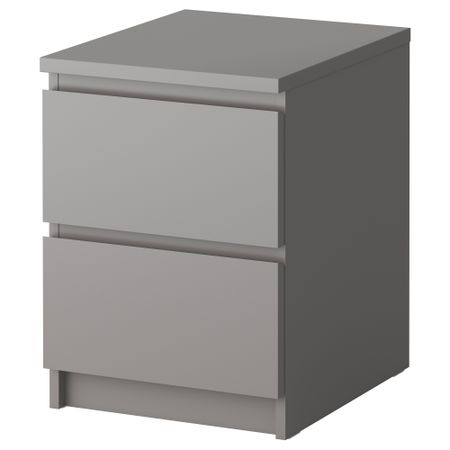 Комод с 2 ящиками МАЛЬМ, серый (40x55 см)