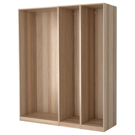 3 каркаса гардеробов, под беленый дуб 200x58x236 см IKEA PAX ПАКС 990.557.53