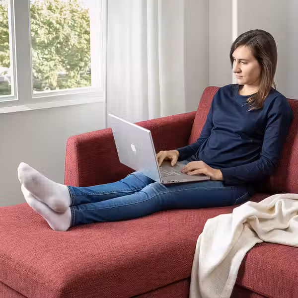 SMEDSTORP 3-местный диван с козеткой - Lejde красный/коричневый/чёрный - фото 3