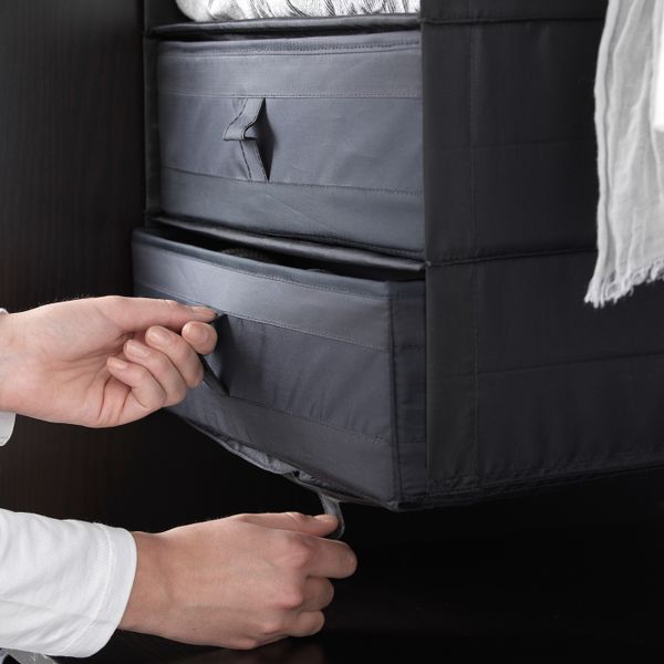 Ящик с отделениями, черный 44x34x11 см IKEA СКУББ 303.751.01 - фото 2