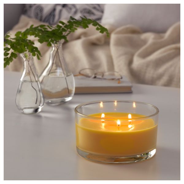 Ароматич свеча в стакане, 3 фитиля СОММАР 2016, свежий лимонад, желтый (7 см) - фото 2