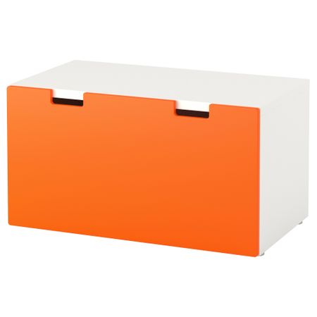 Скамья с ящиком СТУВА, белый, оранжевый (90x50x50 см)