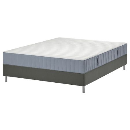 Тахта, Valevåg жесткий, голубой темно-серый, 160x200 см IKEA LYNGÖR 195.426.77