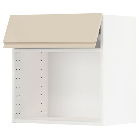 Навесной шкаф для СВЧ-печи, белый/Воксторп глянцевый светло-бежевый 60x60 см IKEA МЕТОД 992.250.86