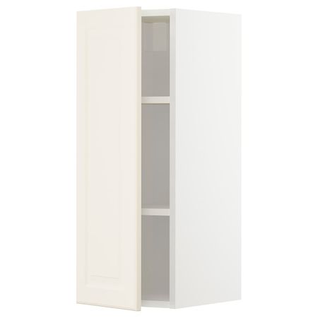 Шкаф навесной с полкой, белый/Будбин белый с оттенком 30x80 см IKEA METOD МЕТОД 293.003.24