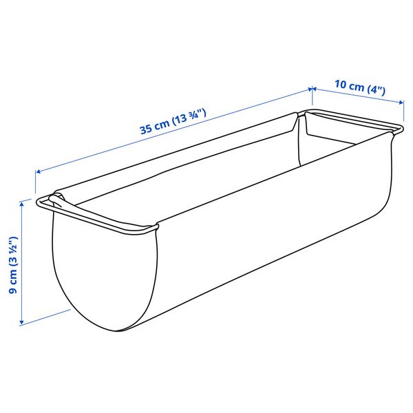BOLLÖSUND БОЛЛЁСУНД Органайзер для ящика - подвесной/бежевый - схема-чертеж с размерами