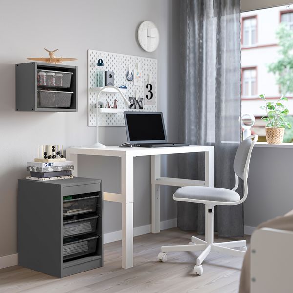 Комбинация для хранения + контейнеры, серый, темно-серый, 34x44x56 см IKEA TROFAST ТРУФАСТ 695.150.73 - фото 3