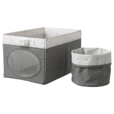 Коробка и корзина, серый 25x37x22 см IKEA NÖJSAM НОЙСЭМ 004.415.03