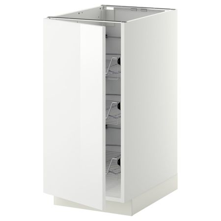 Напольный шкаф/проволочные корзины, белый/Рингульт белый 40x60 см IKEA METOD МЕТОД 794.444.62