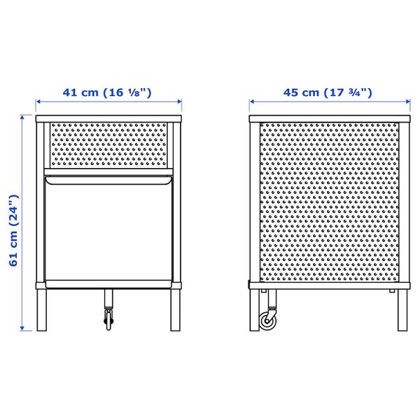 Модуль с электронным замком, сетка черный 41x61 см IKEA BEKANT БЕКАНТ 092.865.12 - схема-чертеж с размерами