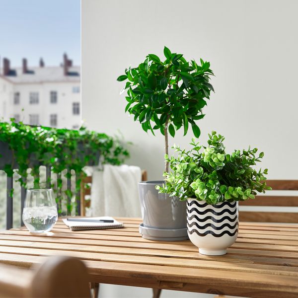 Кашпо, 9 см, для дома, улицы с рисунком, черный белый IKEA DRÖMSK ДРЁМСК 905.360.21 - фото 4