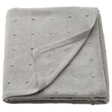 Детское одеяло, вязаный/оттенки серого 130x170 см IKEA NATTSLÄNDA НАТТСЛЭНДА 105.079.99