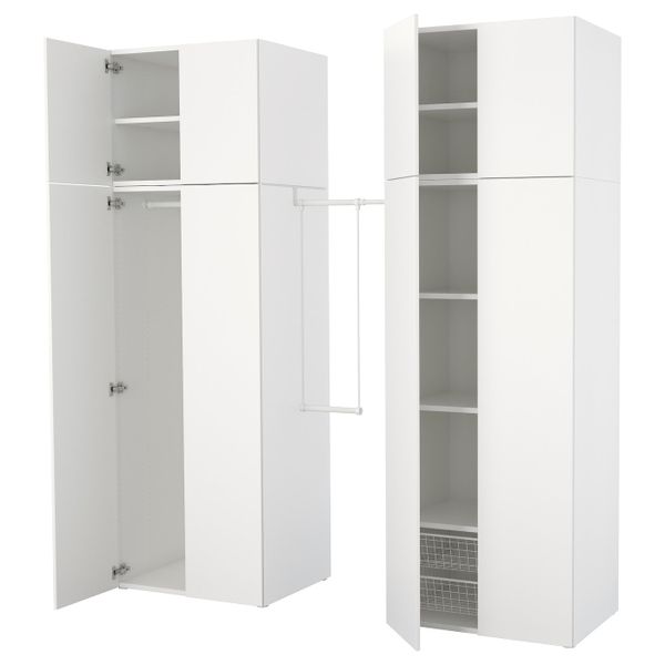 Гардероб, белый/Фоннес белый 195-220x57x241 см IKEA OPPHUS ОПХУС 792.401.44 - фото 1