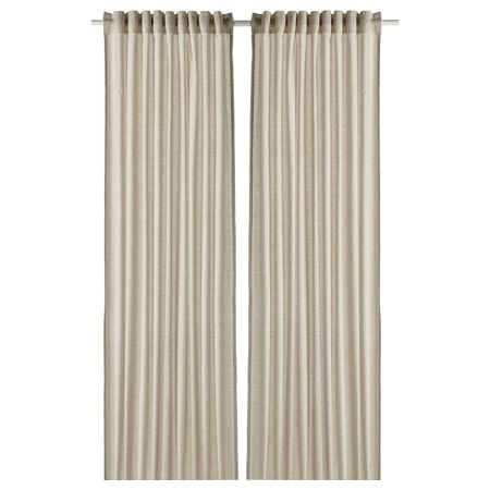 Гардины, 2 шт., светлый оливково-зеленый 145x300 см IKEA HANNALILL ХАННАЛИЛЛ 704.984.64