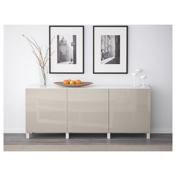 Комбинация для хранения с дверцами, белый/сельсв/стуббарп глянцевый, бежевый 180x42x74 см IKEA BESTÅ БЕСТО 792.467.06 - фото 7