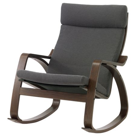 Кресло-качалка ПОЭНГ, коричневый, Финнста серый