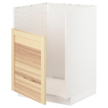 Шкаф под мойку БРЕДШЁН, белый/Торхэмн ясень 60x60 см IKEA METOD МЕТОД 792.984.32