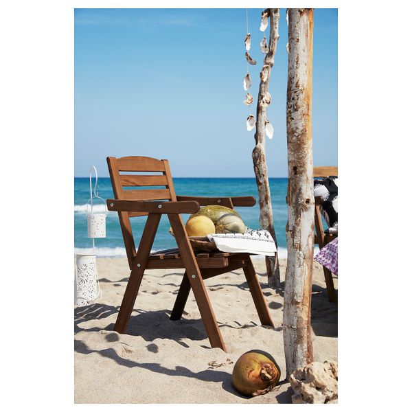 Садовое кресло, светло-коричневая морилка IKEA FALHOLMEN ФАЛЬХОЛЬМЕН 603.757.41 - фото 3