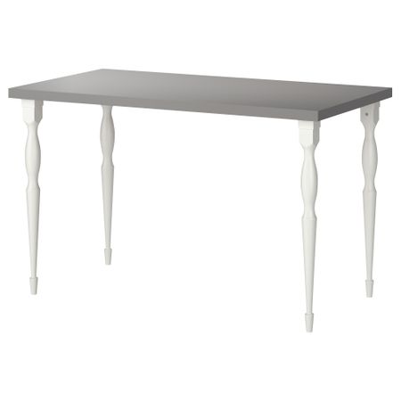 Стол ЛИННМОН / НИПЕН, серый, белый (120x60 см)