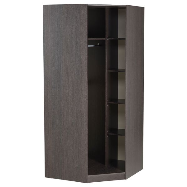 Гардероб угловой ТОДАЛЕН, черно-коричневый (90/90x202 см) - фото 2