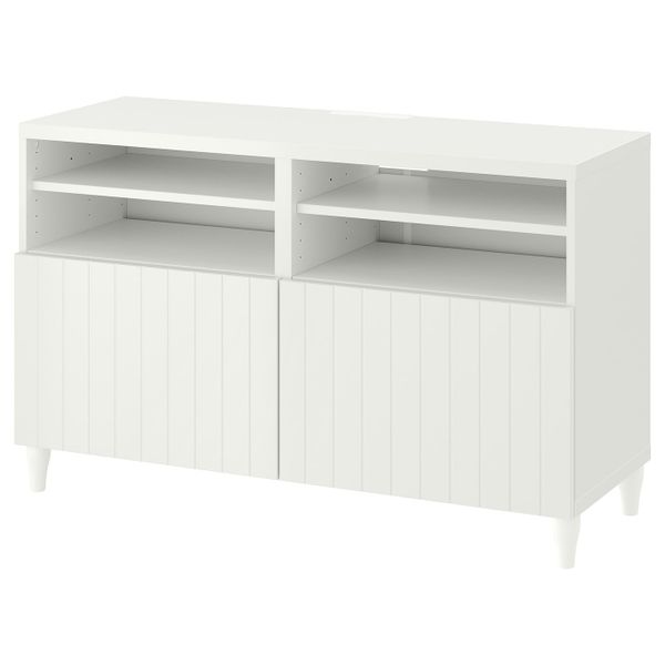 Тумба под ТВ, с дверцами, белый/СУТТЕРВ/КАББАРП белый 120x42x74 см IKEA BESTÅ БЕСТО 193.845.50 - фото 1